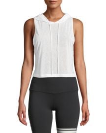 Alo Yoga Arrow Sheer Crop Tank Hoodie at Neiman Marcus